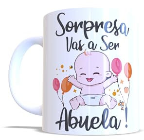 Taza de Cerámica Frase Vas a ser abuela para Regalo Especial para Mamá o Abuela 11oz (350ml)
