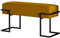BETTSO - Sitzbank Flur - Bank mit Metall Gestell - 80x34cm - Polsterbank ohne Lehne, Garderobenbank - Sitzpolsterung aus weichem Samt - Pulverbeschichtet - Sitz Honigfarben, Gestell Schwarz