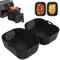 VINATO Moldes de Silicona para Freidora de Aire 2 Piezas, Accesorios para Ninja Double Stack XL 9.5L (SL400UK/AF400UK/AF300UK), Reutilizables Recipiente Air Fryer (19x14x7cm)