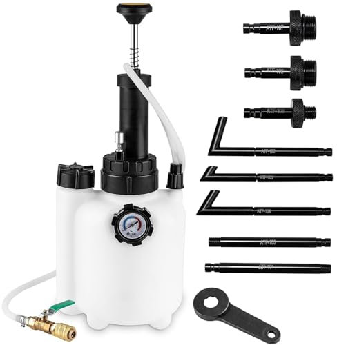 TINMAGI Pompa per Fluido a Trasmissione, 3L Manuale Sistema di Riempimento della Pompa di Trasferimento, Fluido Kit Estrattore Strumento con 8 Adattatori