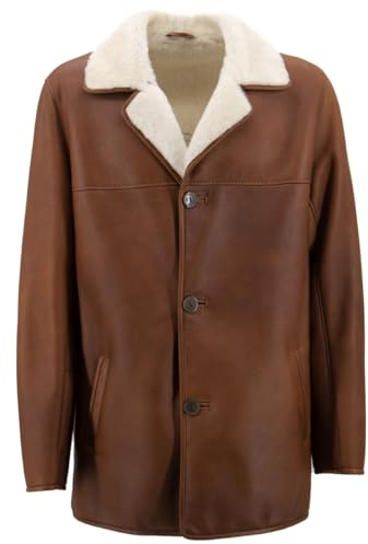 Hollert Lammfelljacke Tomek Zimt Herren Felljacke Winterjacke Merino Schaffell Echtleder