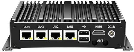 UDPTCP Industrial Mini PC, Fanless Mini PC Quad Core J4125 (2.7GHz),4*i226 2.5G LAN,DDR4/COM/HD VGA/USB3.0, Mini Desktop Computer Support Dual Band WiFi for Industry Business,NO RAM NO SSD