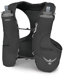 Osprey Duro LT Men's Running Hydration Vest with Hydraulics Soft Flasks - Lightweight Water Pack with Pockets, Black, Medium