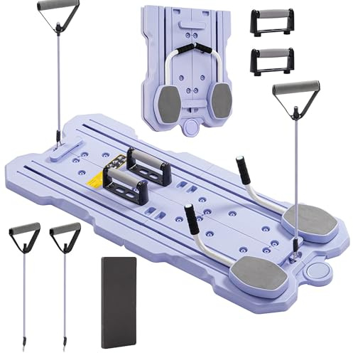 Pilates Board für Zuhause Faltbares Pilates Reformer Set Multifunktionales Pilates Equipment Bauchtrainer & Core Workout für Ganzkörpertraining für Frauen & Männer