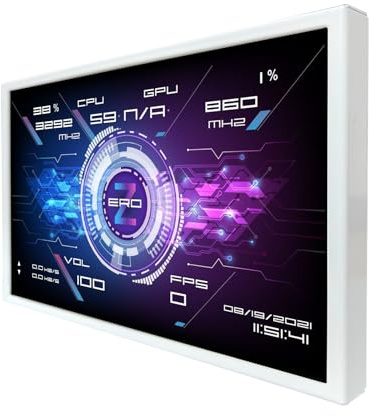 VSDISPLAY Monitor LCD bianco da 10,1 pollici, 1280 x 800 IPS, monitor GPU CPU RAM, come display secondario per PC case computer portatile