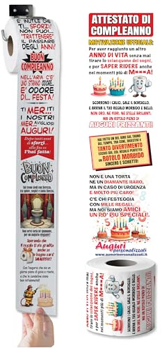 Toilettenpapier lustig Geburtstag – Humorvolle Rolle mit bunten Comics und Scherzzertifikat – lustiges Geschenk für Männer und Frauen für jedes Alter