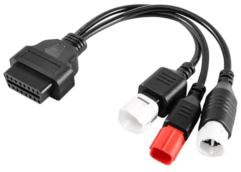 ASOFTY OBD2 Adapterkabel, 16 Pin auf 3 Pin 4 Pin 6 Pin OBD2 Kabel Adapter, OBD2 Diagnosekabel Kompatibel für Yamaha Euro5 Motorrad und Meisten Anderen Motorräder