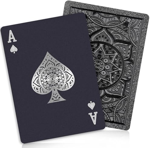 Pokerkarten,Plastik Wasserfeste Spielkarten Kartendeck,Poker Cards Set | Hochwertige Pokerkarten,54 Blatt Standard Plastik Playing Cards,für Erwachsene,Familien,Kartenspiele,Party,Strand Reise