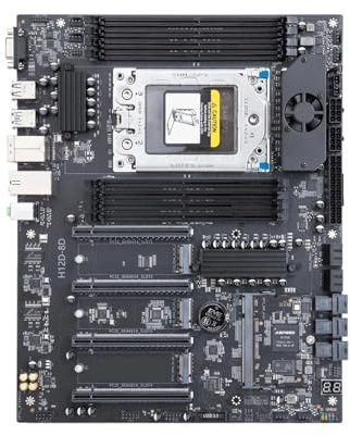 H12D-8D Server Motherboard with BMC/IPMI, Supports EPYC 7002/7003, 8x DDR4, Dual 2.5G LAN(EPYC 7532,64G 2133MHZ X4_MOTHERBOARDS)