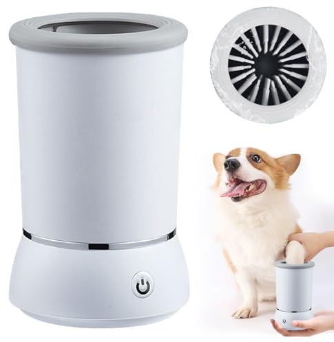 Automatischer Hundepfotenreiniger, Pfotenreiniger für Hunde, Silikon Pfotenwascher Hunde, Tragbarer Elektronischer Katzen Pfotenreiniger, 360° Katzen Pfotenwaschanlage für Massage Fell Reinigung