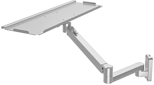 Sit-Stand Wall Keyboard Tray, Keyboard Tray Wall Mount, Pneumatic Spring Keyboard and Mouse Shelf, Height Adjustable Typing Platform, Full Motion Swivel, Holds Up to 10KG, for Industrial(B,61CM)