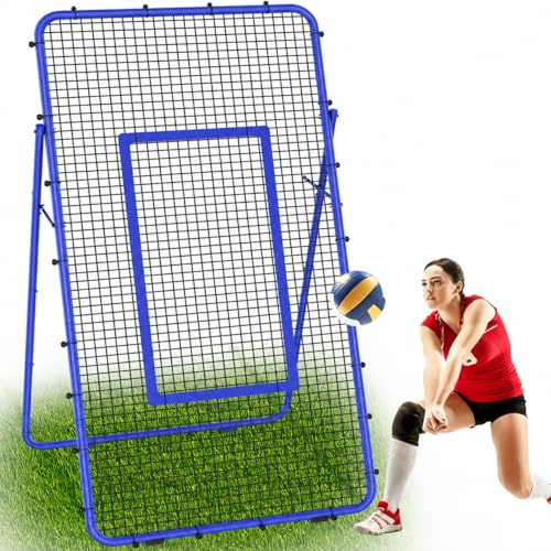 Verstellbares Volleyball Rebounder Netz, Volleyball-Trainingsgerät mit Schlagzone für Schlagen, Servieren, Passen, Spike-Übung, Rücksprungnetz für Baseball, Lacrosse, Tennis, Fußball 2,2 x 1,2m
