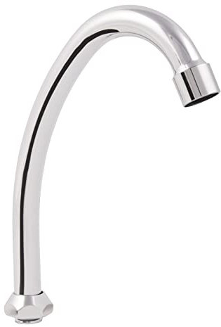 Sanitop-Wingenroth HU-Auslauf für Stand- und Wandarmatur | 130 mm | HU-Rohrauslauf mit Mischdüse M22 | Schwenkbarer Auslauf für Wasserhahn | Überwurf mit Typ 3/4 IG | Metall in chrom | 23118 3