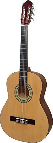 3/4 GITARRE - KONZERTGITARRE FÜR LINKSHÄNDER - JUGENDGITARRE - CLASSIC - NATUR-MATT - MENSUR 58,5cm - BODEN u. ZARGE MAHAGONI - C8 linkshand