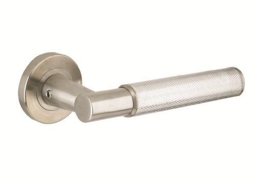 Zoo Athena Lever Door Handle On Rose Stainless Steel