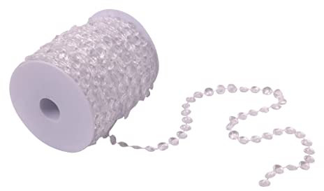 ICTRONIX 30M/Roll Kristall Diamant Girlande Acryl Hochzeit Party Deko Perlenvorhang Tischdeko Strang klar
