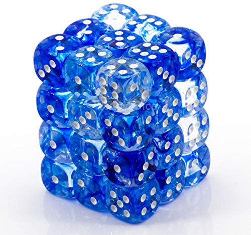 Chessex 27866 Dice, Dark Blue W/White