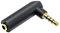 Adaptateur audio stéréo Jack 3,5 mm coudé doré (4 broches)