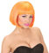Widmann 74979 - Perücke Valentina, mit neon-gelben und neon-orangefarbenen Strähnchen, Karneval, Mottoparty