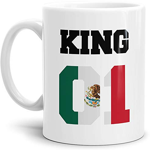 Tassendruck Flaggen-Tasse King - Mexiko - Pokal/Mug/Cup/Becher/WM/Pärchen/Paare/Freunde/Beste Qualität - 25 Jahre Erfahrung