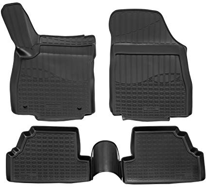 Norm Liners 3D Gummimatten passend für Chevrolet Trax 2012-2020 4tlg, Allwetter TPE Fußmatten mit hohem Rand Passform rutschfest Geruchsneutral Schwarz