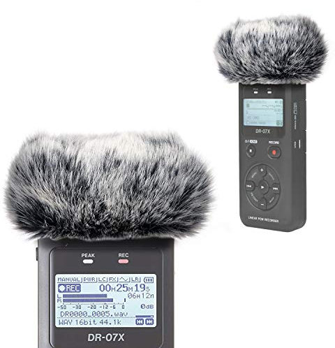 DR07X Windscreen Muff for Tascam DR-07X DR-07MKII Portable Digital Recorders, DR07X Mic Windscreen Artificial Fur Wind Muff by YOUSHARES