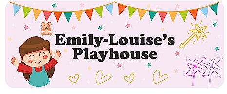 Girls Play House/Play Room/Kids Bedroom Door Sign - Personalised With Any Name