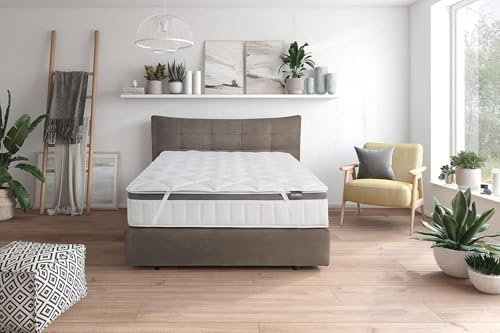 Traumnacht Komfort atmungsaktive Matratzenauflage 80x190 cm, Topper, Schoner für Matratzen bis 30 cm Höhe, Öko-Tex zertifiziert, Allergiker geeignet, produziert nach deutschem Qualitätsstandard