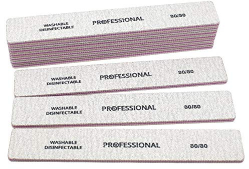 SHANYUR Suministros De Manicura 25pcs Profesional Lima de uñas Lima de uñas una ongle Las extremidades del Arte del Clavo Recto Buffer Bloque de Lijado polacas 80/80 Herramientas de la manicura