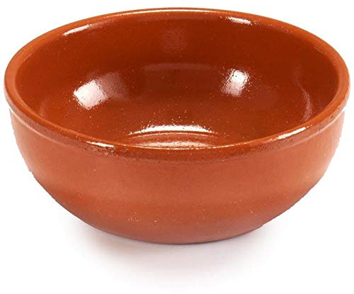6-tlg. Set Cazuelas Vintage ofenfest - Ø 12 cm-Schale 300 ml | Mediterrane Tonschalen - Mit hochwertiger Handarbeit veredelt - Schalen für Tapas - Creme Brülèe