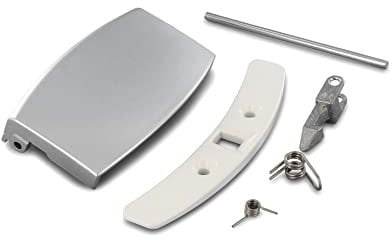 DL-pro Türgriff für AEG Electrolux 405508555/1 4055085551 Griff Handgriff Türöffner Öffner silbern Set kpl mit Schließnase etc für Waschmaschine