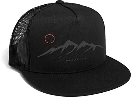 DEPARTED Herren Mesh Trucker Hat mit Print/Motiv - Snapback Cap - No. 141, Black