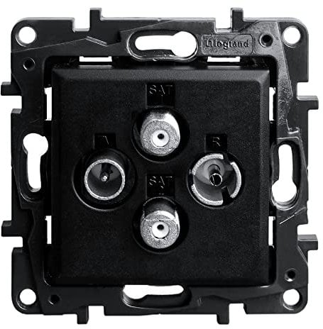 Prise TV R-SAT-SAT Noir 1,5 dB Niloe Step Encastrée