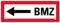 Aufkleber Brandschutzzeichen „Richtungspfeil BMZ – links oder rechts“ Hinweis Folie nach DIN 4066 | 297 x 105 mm Made in Germany, Größe: Pfeil links