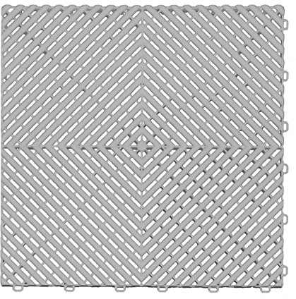 Swisstrax Garage Floor Ribtrax PRO Fliese, 39 x 40 cm, Perlsilber, 24-teiliges Set