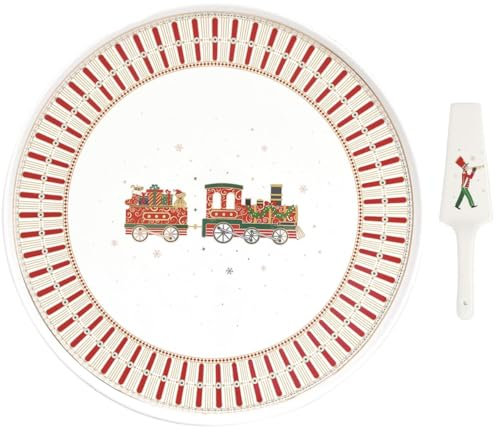 EASY LIFE Piatto Torta con Paletta Polar Express
