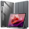 JETech Custodia per Lenovo Tab P12 12,7 Pollici (2023 Modello, TB370FU / TB371FU) con Stilo Holder, Chiaro PC Rigido Retro, Protettiva Trifold Supporto Tablet Cover (Grigio Scuro)