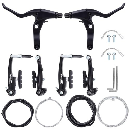 LncBoc Fahrrad Bremse V Brake Set, Vordere und Hintere MTB Bremse, innere und äußere Bremsseile und Bremshebel Kit Für Die Meisten Fahrrad, MTB, BMX