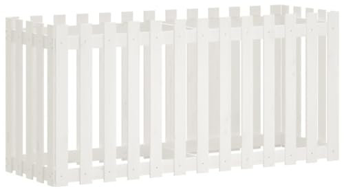 vidaXL Fioriera Giardino a Recinzione Bianca 150x50x70cm Massello Pino