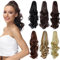 Luxiremi Ponytail Extension Zopf Lockiger Gelockt Jaw Clips Pferdeschwanz mit Klammer Dunkel Braun 40 cm Zopf Haarverlängerung Pferdeschwanz Haarteil für Damen Frau