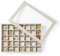 Vee Schmuckkästchen,Schmuckaufbewahrung mit Deckel,35 kleine Fächer,Große Schmuckschatulle,Schmucktablett Stapelbar,PU Leder Schmuck Organizers,Geschenkbox für Mädchen Frauen,Grau,30x21x4,5cm