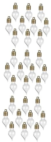 PRETYZOOM 30pcs Mini Jar Glass Bottle Cap Tube Glass Wish Jar for Potpourri Jelly Balls Decorative Gifts