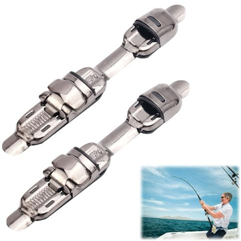 Fishing Reel Holder, Line Spool with Clamp, Fishing Reel Seat, Fishing Reel Holder, Fishing Reel Seat Rod Clip, Stainless Steel Fishing Reel Seat Rod Clip, for Holding Fishing Rods, Stable 2 Pieces