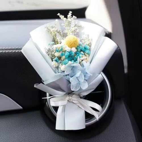 LIUZHIPENG Mini bouquet naturel pour décoration de voiture, désodorisant de voiture, petit bouquet de fleurs séchées pour climatisation, diffuseur automatique