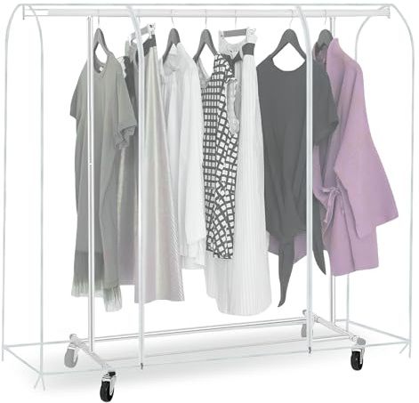 Transparente Kleiderständer Abdeckung mit Reißverschluss: TOATELU 50 x 150 x 180cm Schutzhülle Kleiderstange Staub, Transparente Kleiderständer mit Reißverschlüssen für Schlafzimmer Wohnung