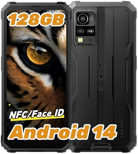 Blackview BV4800 Pro Android 14 Movil Irrompible, 12GB+128GB-TF 2TB, Octa Core, 6.56 Vidrio Corning Gorilla, 16MP+8MP, Móvil rugerizado Dual 4G SIM, IP69K/GPS/Modo Guante/OTG/Fingerprint/3 Slots/NFC