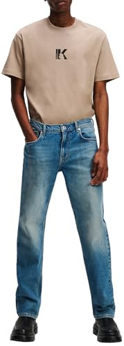 Karl Lagerfeld Jeans Herren Straight Denim Visual Washed Mid Blue 3130