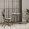 Homgoday Bistro-Set mit Mosaik Terrakotta und weißem Eisen und Keramik, Tisch und Gartenstühle im Freien, Gartenmöbel, Gartenmöbel-Set