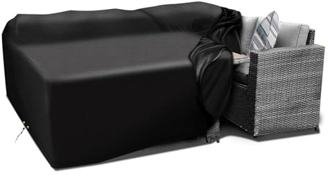 OOOXZO GartenmöBel Abdeckung 150x100x100cm Winterfest 600D Oxford Gewebe Schutzhülle Abdeckplane für Gartentisch Winddicht Anti-UV Möbelsets Terrassenmöbel