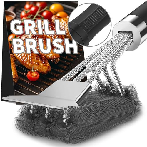 PePeng BBQ Grill Cleaning Brush with Scraper